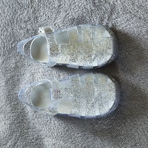 Sparkly clear jelly sandals
